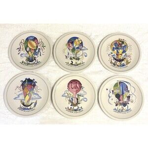 6 Villeroy Boch LE BALLON Salad Plate Cologne Londres NY Copenhague Venise Luxem
